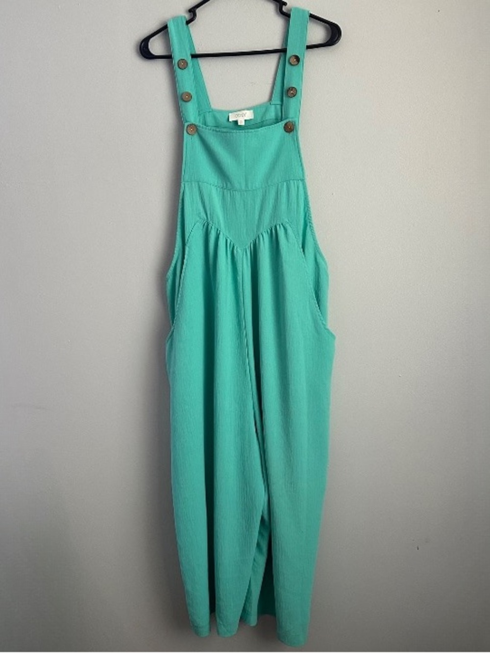 Women's Oddy 1XL Jumpsuit Overalls 1X oddi boutique cropped Capri wide leg mint